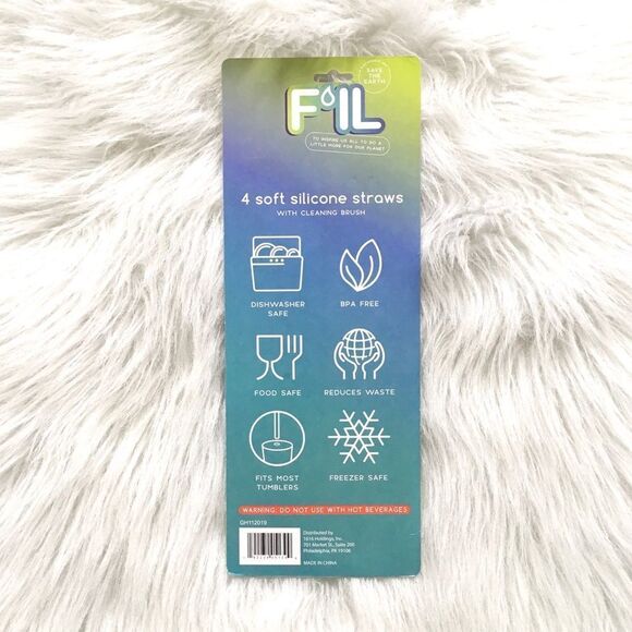 🆕4 Soft Silicone Straws & 1 Cleaning Brush Set - Picture 5 of 6